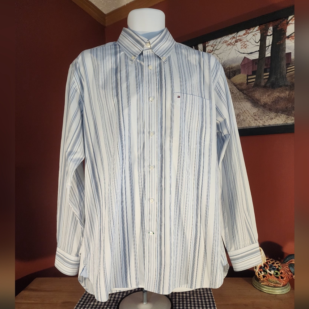 Tommy Hilfiger Button-down Long Sleeve Casual Shirt Size Large